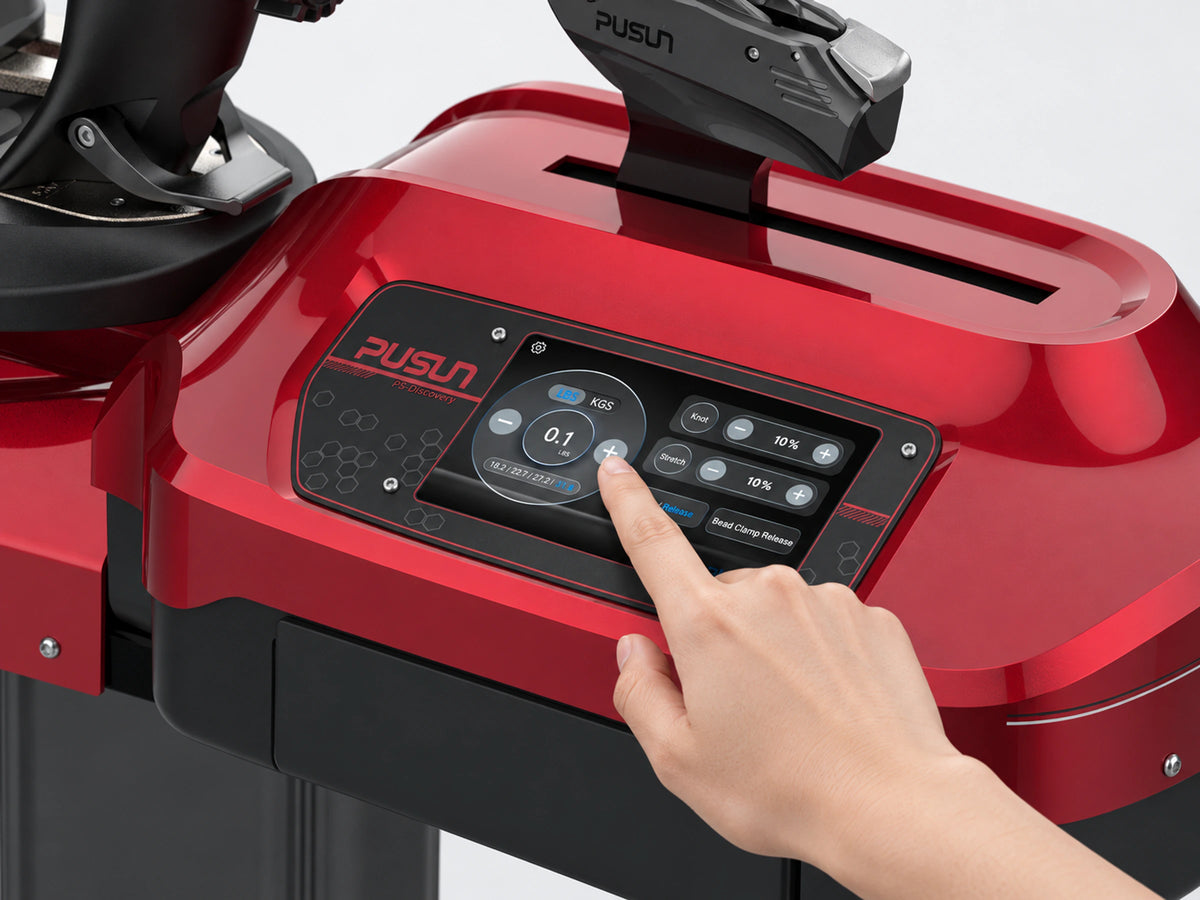 Setting stringing parameters on the machine touchscreen