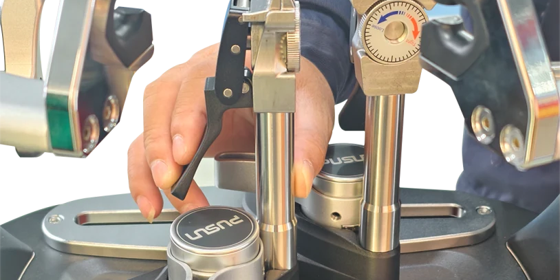 Lower the clamp to release its base.