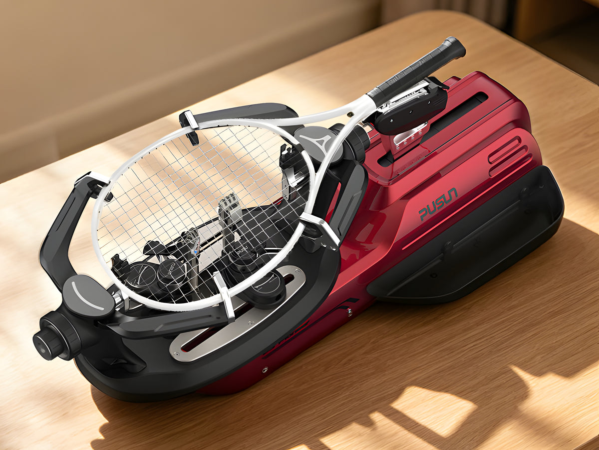 PS-Smart T with a tennis racket on a workbench